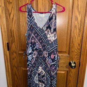Maurices Blue V-Neck Sleeveless Midi Sundress